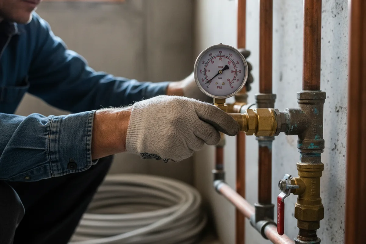 Pressure testing a repaired line during Water Line Repair in Shiro